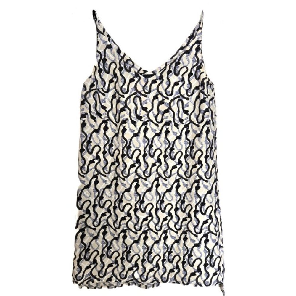 Topshop Mini Sleeveless Shift Dress - Natural Tones (Grey & Beige) - Size 2
